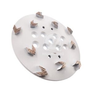 HUANLONG 250mm Pro Concrete Diamond Grinding Head disc Plate, 16Grit Arrow Segment (16Grit Soft Bond 10 Segments), Gold, White, Red, Black Floor Grinding Tools