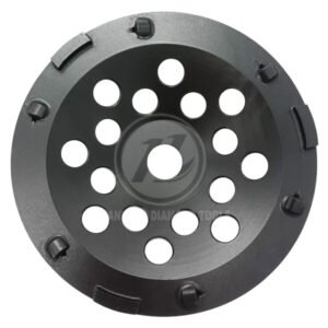 180mm Hybrid PCD Diamond grinding cup wheel, Professional coating removal Grinding Disc, 6 *1/4 PCD with 3 curved diamond segments, For Fast Aggresive Epoxy, Paint, Glue Removal.