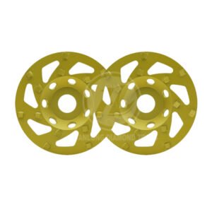 7 inch sharp edged PCD grinding cup wheel with vortex style cooling holes,Professional coating removal Grinding Disc, 14* 1/4 PCD segments, For Fast Aggresive Epoxy, Paint, Glue Removal.