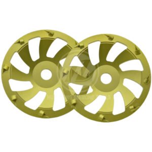 7 inch 8 PCD Diamond grinding cup wheel with turbo cooling holes, Professional coating removal Grinding Disc, 8* 1/4 PCD segments, For Fast Aggresive Epoxy, Paint, Glue Removal.