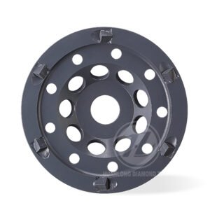 7 inch sharp edged PCD grinding cup wheel with extra cooling holes,Professional coating removal Grinding Disc, 6* 1/4 PCD segments, For Fast Aggresive Epoxy, Paint, Glue Removal.