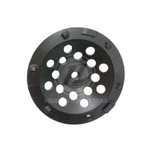 M16 Thread 180mm Hybrid sharp edged PCD Diamond grinding cup wheel, with 3 sharp diamond segment, Professional coating removal Grinding Disc, 6 *1/4 edged PCD with 3 diamond segments, For Fast Aggresive Epoxy, Paint, Glue Removal.