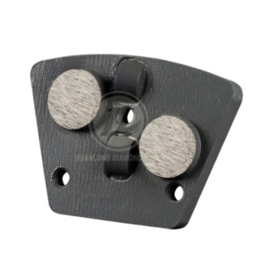 Two Quarter PCD Diamond Grinding Pads with Two Round Segments In Black Trapezoid PCD for Concrete Grinding Epoxy Removal 9 or 12PCS - Size: 3 X M6 Threads