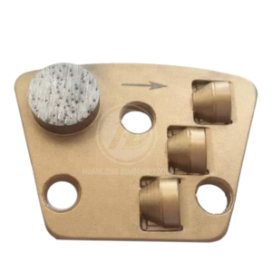 9mm Hole Trapezoid Plate with 3 Half PCD and 1 Dotted Supporter For Floor Coating Removal, Xingyi Grinder