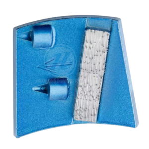 Huanlong Blue Double Quarter 1/4 Roud PCD with 1 Bar Diamond Segment Grinding Disc For Fast Change Floor Grinder Clockwise