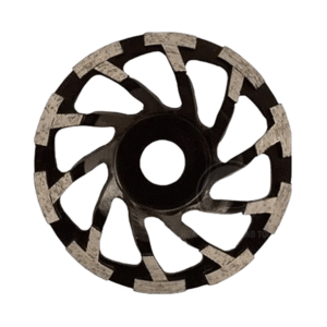 7 inch 10 T Shape Segment Diamond grinding cup wheel, with Fan style cooling holes, Aggresive Grinding Disc for concrete Granite Marble etc