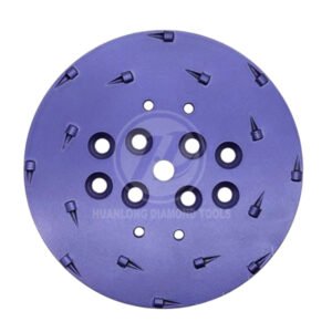 10 inch PCD Diamond Grinding Plate, Double row crossover style Grinding Disc 16*1/2 PCD, for Coating Removal, Epoxy, Paint, Glue, etc