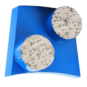 Trapezoid Quick Lock Diamond Grinding Plate with Double Round Segments For Conc rete, Terrazzo Surface Preparation 25x12mm